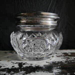 Antique Cut Crystal Hair Receiver Elegant Vanity Accessory